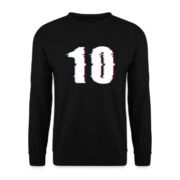 10 Effet de dix nombres Nombre déformé - Sweat-shirt Unisexe - noir - Devant - Alina (178cm) & Michal (187cm)