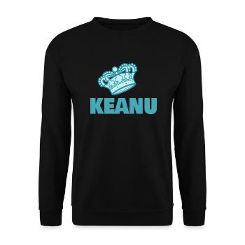 First name Keanu - Unisex Sweatshirt - black - Front - Alina (178cm) & Michal (187cm)