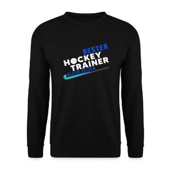 Hockey Feldhockey Hockeysport Hockeytrainer - Unisex Pullover - Schwarz - Vorne - Alina (178cm) & Michal (187cm)