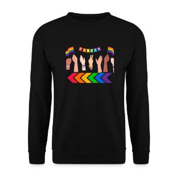 Pride Finger - Unisex Pullover - Schwarz - Vorne - Alina (178cm) & Michal (187cm)