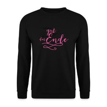 Am Ende wird alles gut! - Unisex Pullover - Schwarz - Vorne - Alina (178cm) & Michal (187cm)