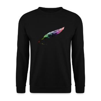 feder - Unisex Pullover - Schwarz - Vorne - Alina (178cm) & Michal (187cm)