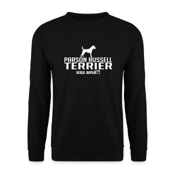 PARSON RUSSELL TERRIER was sonst - Unisex Pullover - Schwarz - Vorne - Alina (178cm) & Michal (187cm)