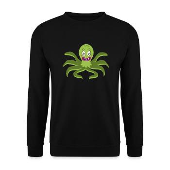 octopus - Unisex Pullover - Schwarz - Vorne - Alina (178cm) & Michal (187cm)