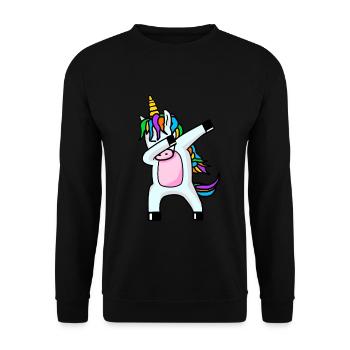 Dabbing Unicorn Dab dabbendes Licorne - Sweat-shirt Unisexe - noir - Devant - Alina (178cm) & Michal (187cm)
