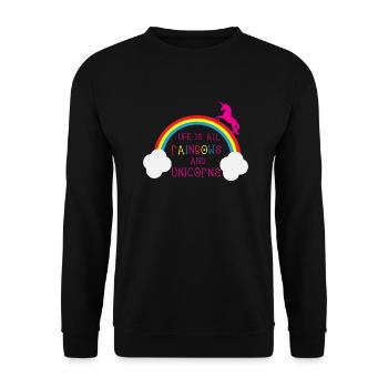 Rainbows & Unicorns - Sweat-shirt Unisexe - noir - Devant - Alina (178cm) & Michal (187cm)