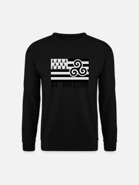 44 Breizh Loire-Atlantique Bretagne - Sweat-shirt Unisexe - noir