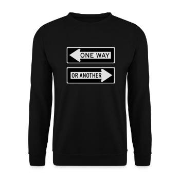 ONE WAY OR ANOTHER Einbahnstraße Richtung Ausweg - Unisex Pullover - Schwarz - Vorne - Alina (178cm) & Michal (187cm)