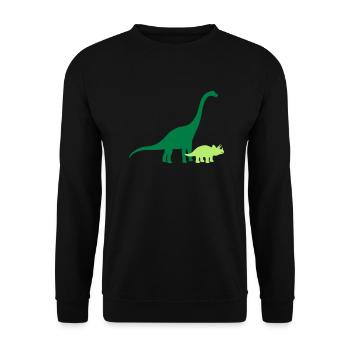 Diplodocus long-necked big huge triceratops couple - Unisex Sweatshirt - black - Front - Alina (178cm) & Michal (187cm)