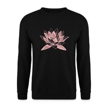 Fleur de lotus fleur de lotus symbole de bien-être asiatique - Sweat-shirt Unisexe - noir - Devant - Alina (178cm) & Michal (187cm)