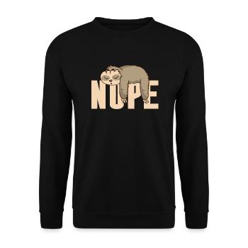 Nope sloth - Unisex Sweatshirt - black - Front - Alina (178cm) & Michal (187cm)