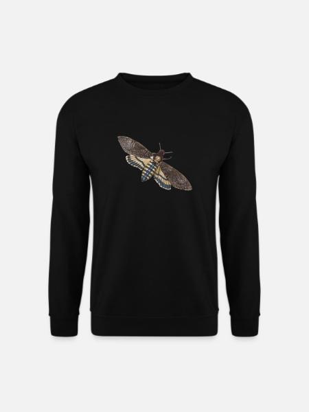 totenkopfschwärmer auf shirt schmetterling falter - Unisex Pullover - Schwarz