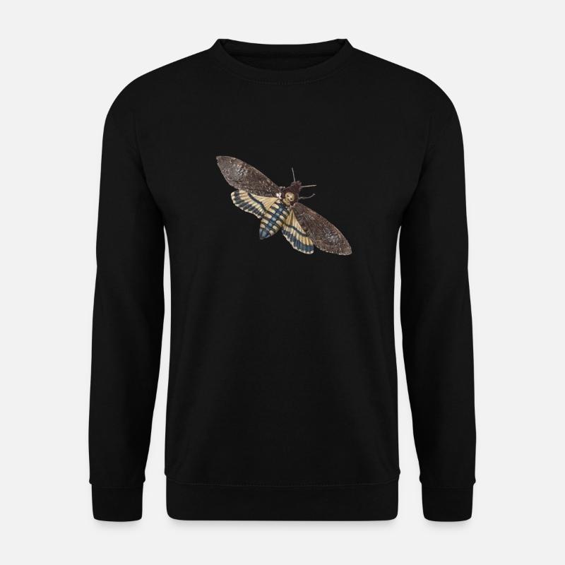 totenkopfschwärmer auf shirt schmetterling falter - Unisex Pullover - Schwarz