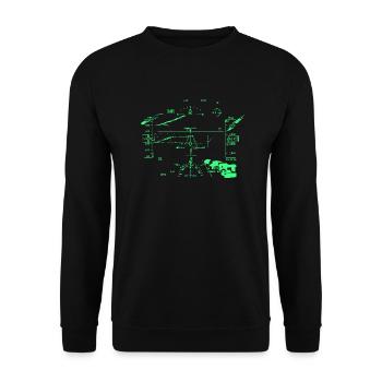 Aviation Hud Geschenk für einen Flugzeugpiloten - Unisex Pullover - Schwarz - Vorne - Alina (178cm) & Michal (187cm)