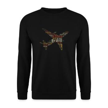 Plane Phonetic Alphabet, Airplane Pilot Flying - Unisex Sweatshirt - black - Front - Alina (178cm) & Michal (187cm)