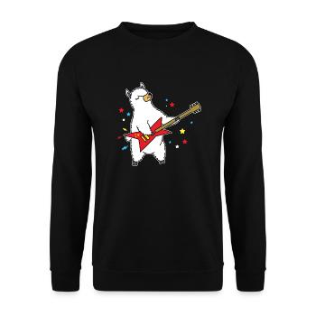 Alpaka Star - Unisex Pullover - Schwarz - Vorne - Alina (178cm) & Michal (187cm)