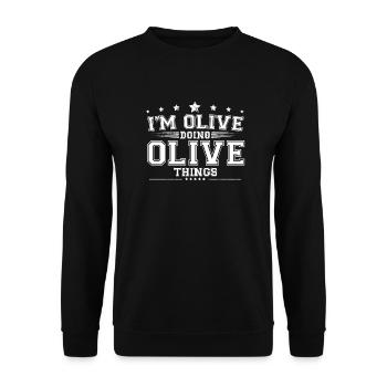 Olive - Unisex Sweatshirt - black - Front - Alina (178cm) & Michal (187cm)