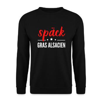 späck gras alsacien - Sweat-shirt Unisexe - noir - Devant - Alina (178cm) & Michal (187cm)