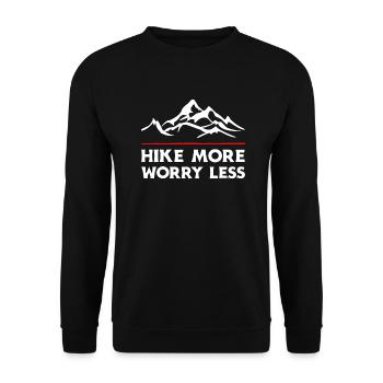 Randonnée Plus Souciez-vous moins. Conception de randonnée pédestre - Sweat-shirt Unisexe - noir - Devant - Alina (178cm) & Michal (187cm)