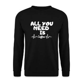 Coffee - Unisex Pullover - Schwarz - Vorne - Alina (178cm) & Michal (187cm)
