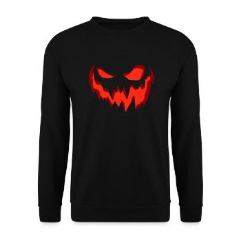 Effrayant visage de citrouille effrayant Halloween - Sweat-shirt Unisexe - noir - Devant - Alina (178cm) & Michal (187cm)