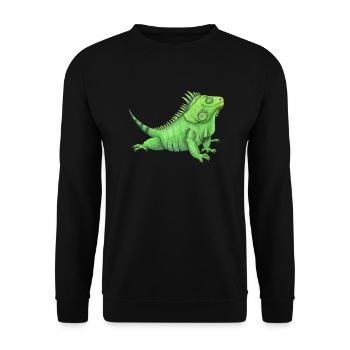 funny iguana - Unisex Sweatshirt - black - Front - Alina (178cm) & Michal (187cm)