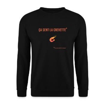 ça sent la crevette - tshirt humoristique limite - Sweat-shirt Unisexe - noir - Devant - Alina (178cm) & Michal (187cm)