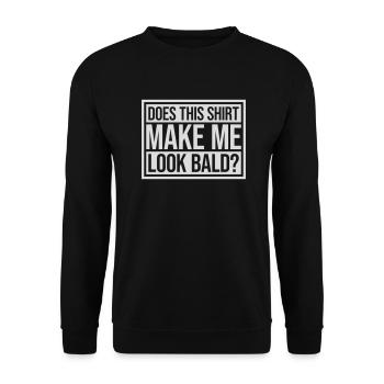 Look chemise chauve citation - Sweat-shirt Unisexe - noir - Devant - Alina (178cm) & Michal (187cm)