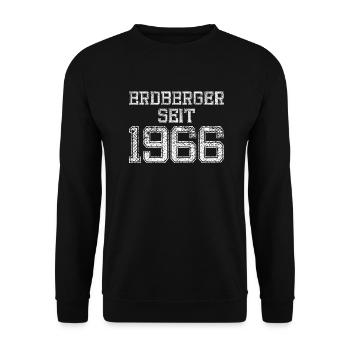 Erdberger seit 1966 Geburtstag Spruch - Unisex Pullover - Schwarz - Vorne - Alina (178cm) & Michal (187cm)