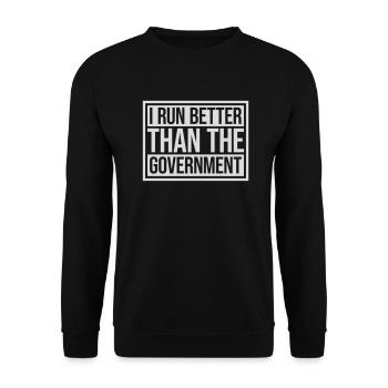 run better than government - Unisex Pullover - Schwarz - Vorne - Alina (178cm) & Michal (187cm)