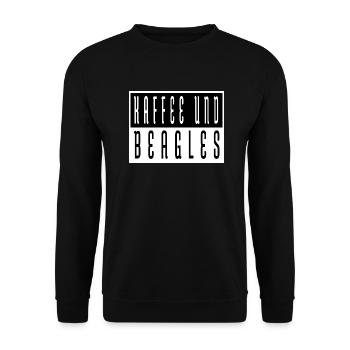 ich liebe kaffee kaffeebohne - Unisex Pullover - Schwarz - Vorne - Alina (178cm) & Michal (187cm)