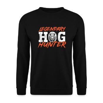 Chasse au sanglier chasseur sanglier - Sweat-shirt Unisexe - noir - Devant - Alina (178cm) & Michal (187cm)