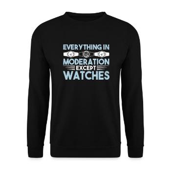 Watch Collector Watch Watchmaker - Unisex Sweatshirt - black - Front - Alina (178cm) & Michal (187cm)