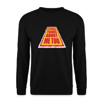 pizza thinks about me - Unisex Pullover - Schwarz - Vorne - Alina (178cm) & Michal (187cm)