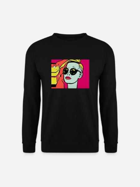Pop Art - Woman with sunglasses - Unisex Sweatshirt - black