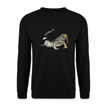 Tegu Eidechse Reptil Herpetologe - Unisex Pullover - Schwarz - Vorne - Alina (178cm) & Michal (187cm)