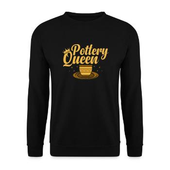Pottery Queen Pot Maker Ceramics Artist - Unisex Pullover - Schwarz - Vorne - Alina (178cm) & Michal (187cm)