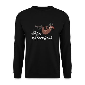 Entspannte Weihnachten - Unisex Pullover - Schwarz - Vorne - Alina (178cm) & Michal (187cm)