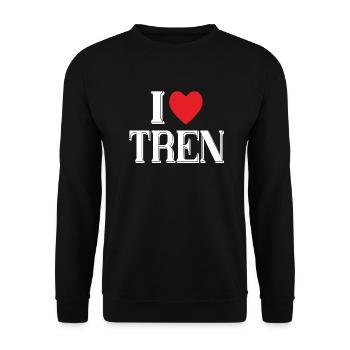 I LOVE TREN - Unisex Pullover - Schwarz - Vorne - Alina (178cm) & Michal (187cm)
