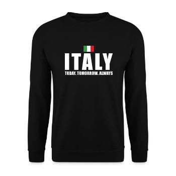 L’Italie aujourd’hui Demain Toujours l’Italie Rugby - Sweat-shirt Unisexe - noir - Devant - Alina (178cm) & Michal (187cm)