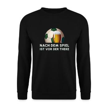 Nach dem Spiel ist vor der Theke - Unisex Pullover - Schwarz - Vorne - Alina (178cm) & Michal (187cm)