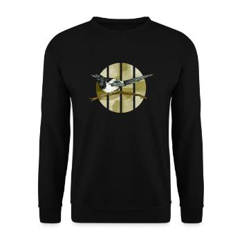Bunter Vogel - Unisex Pullover - Schwarz - Vorne - Alina (178cm) & Michal (187cm)