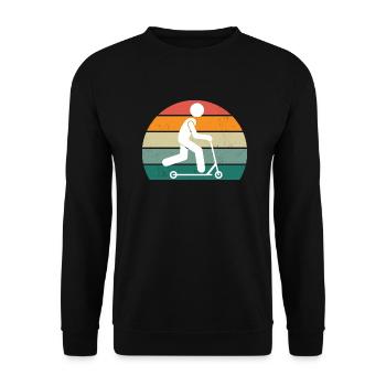 RetroScooter - Unisex Sweatshirt - black - Front - Alina (178cm) & Michal (187cm)