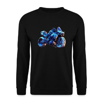 Motorcycle in the cool sci-fi look of the future - Unisex Sweatshirt - black - Front - Alina (178cm) & Michal (187cm)