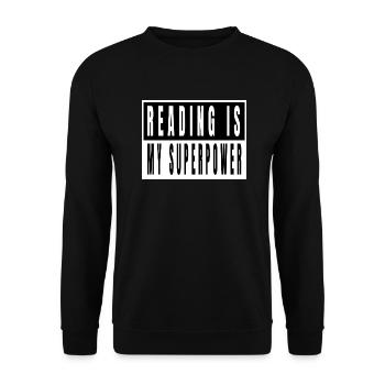 book keeper shirt statement book nerd geek - Unisex Pullover - Schwarz - Vorne - Alina (178cm) & Michal (187cm)