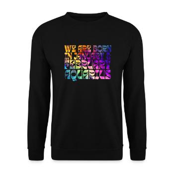 We born in January AQUARIUS | COLOR | ZODIAC - Sweat-shirt Unisexe - noir - Devant - Alina (178cm) & Michal (187cm)