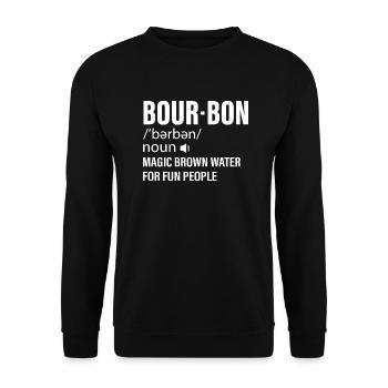 Bour-bon Magic Brown Water For Fun People Drinking - Unisex Pullover - Schwarz - Vorne - Alina (178cm) & Michal (187cm)