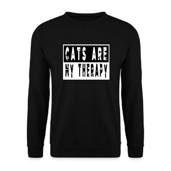 present idea guenon aww humor big cat i love cats - Unisex Sweatshirt - black - Front - Alina (178cm) & Michal (187cm)