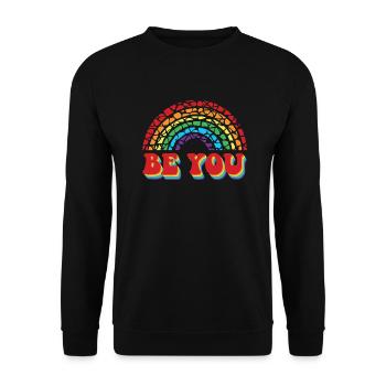 LGBTQ Be You Gay Pride LGBT Ally Rainbow Flag - Sweat-shirt Unisexe - noir - Devant - Alina (178cm) & Michal (187cm)