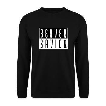 Gift Funny Quote Happy Funny Awesome - Unisex Sweatshirt - black - Front - Alina (178cm) & Michal (187cm)